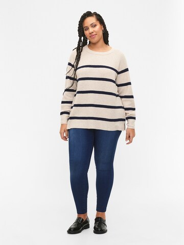 Zizzi Pullover 'MSUNNY' i beige