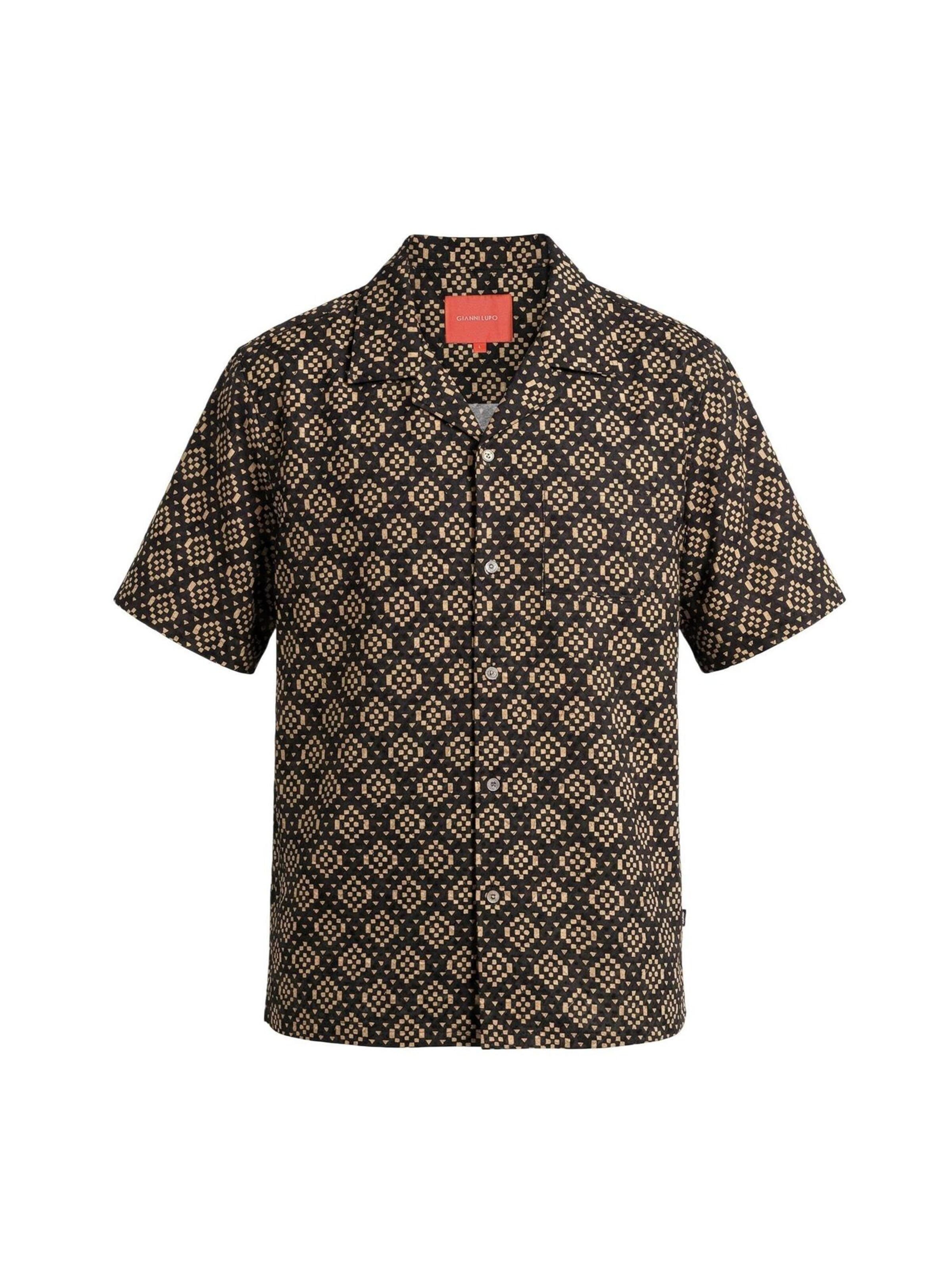 Regular fit Camicia 'GL1018TB' di Gianni Lupo in nero: frontale