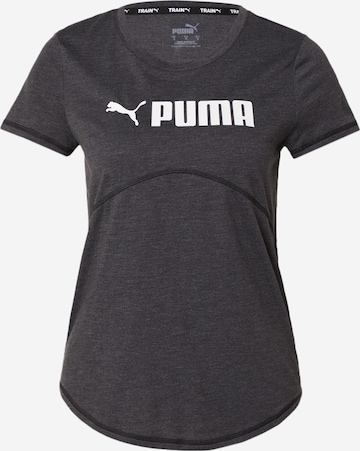 PUMA Sportshirt 'Fit Heather Tee' in Schwarz: predná strana