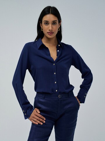 Salsa Jeans Blouse in Blauw: voorkant