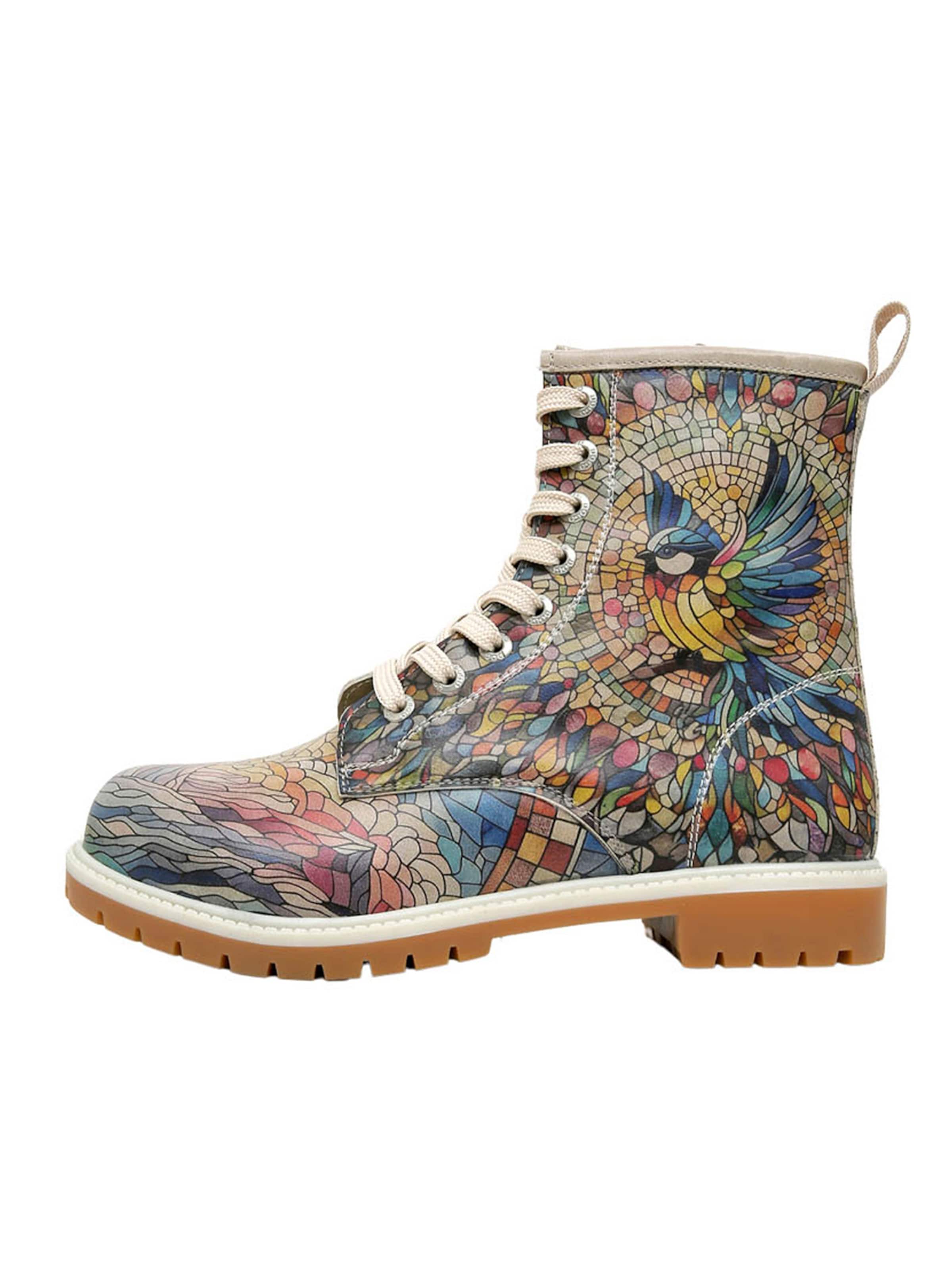 DOGO Lace-Up Boots 'DOGO Boots - Mosaical' in Mixed colors: front