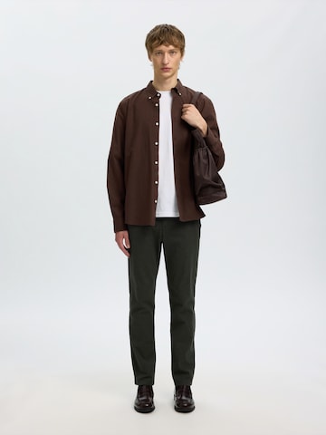 SELECTED Regular fit Overhemd 'SLMCole' in Bruin