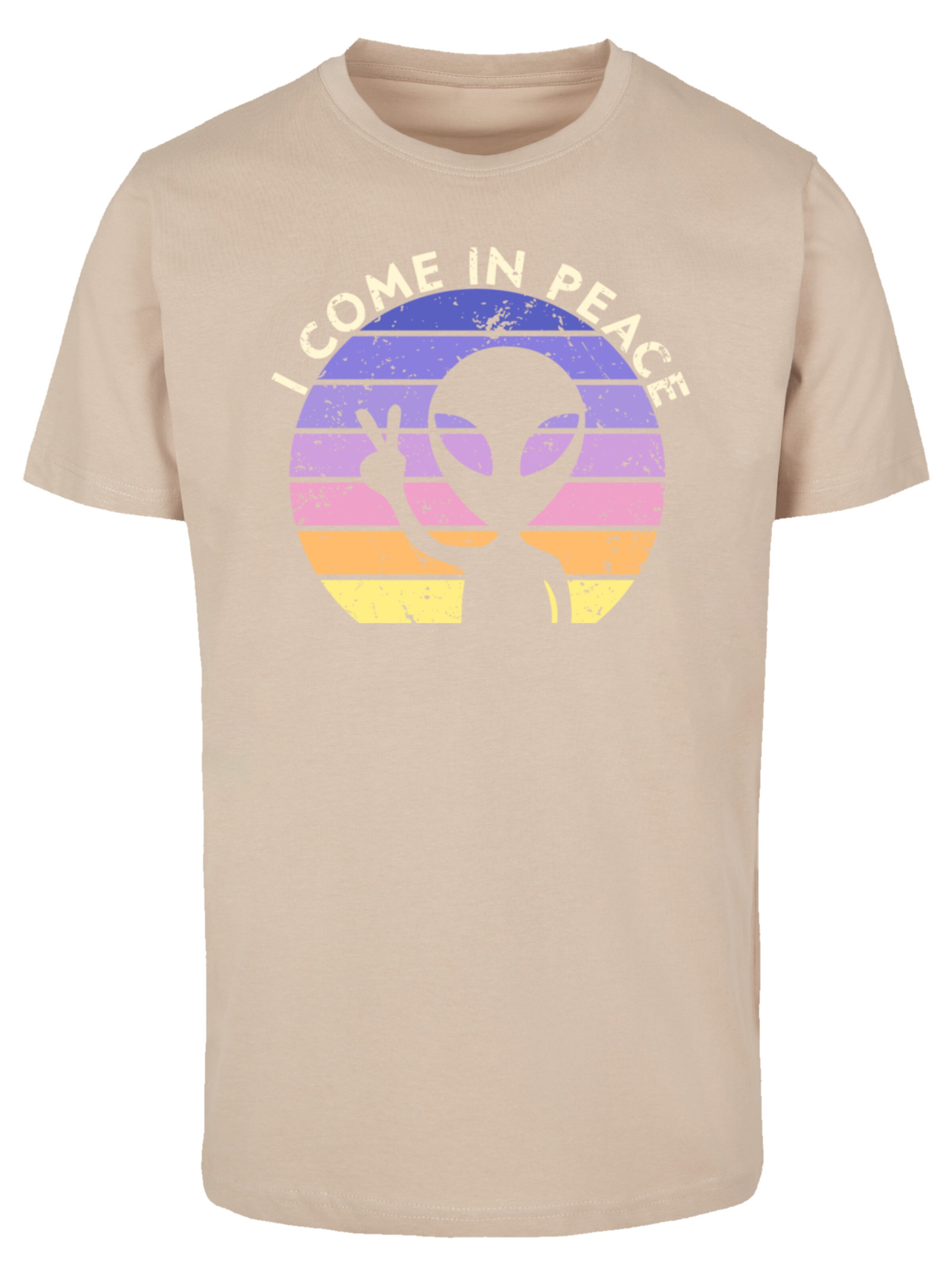 T-Shirt 'Alien Peace Sunset' F4NT4STIC en beige : devant