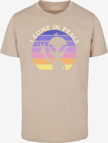 T-Shirt 'Alien Peace Sunset' F4NT4STIC en beige : devant