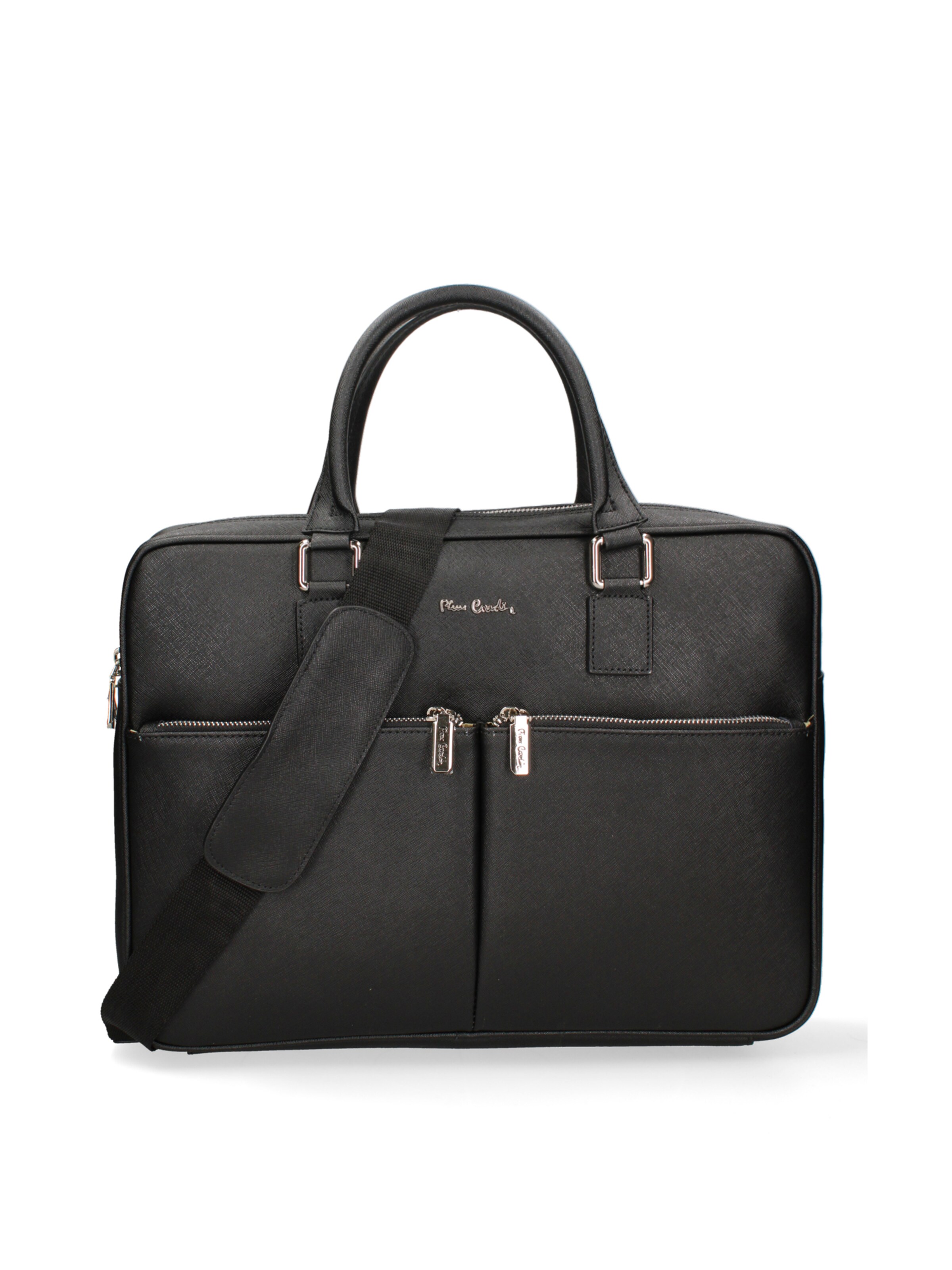 Valigetta ventiquattrore 'Borsa da Lavoro Pierre Cardin Vera Pelle con Zip' di PIERRE CARDIN in nero