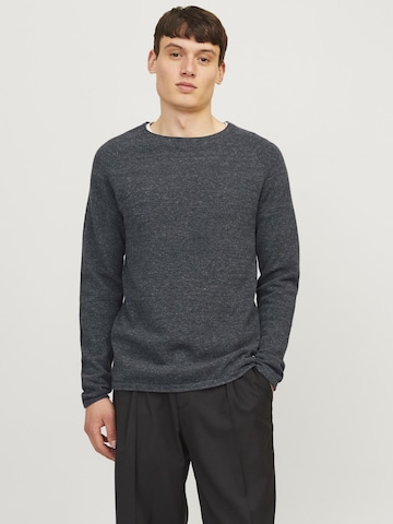 JACK & JONES Regular fit Пуловер 'JJEHill' в сиво: отпред