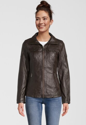 H.I.S Lederjacke in Braun: Vorderseite