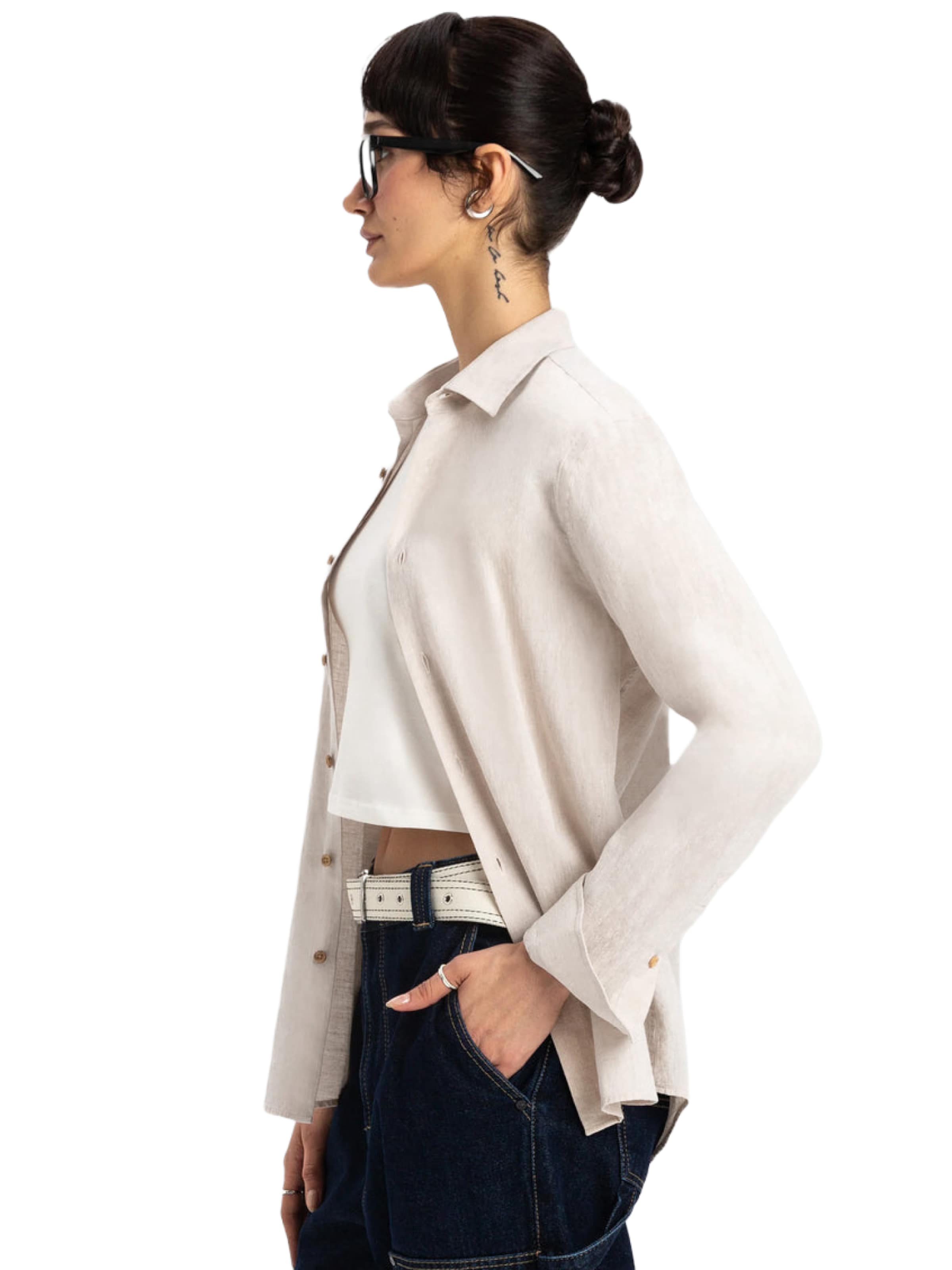 UNIQVIBE Blouse in Beige