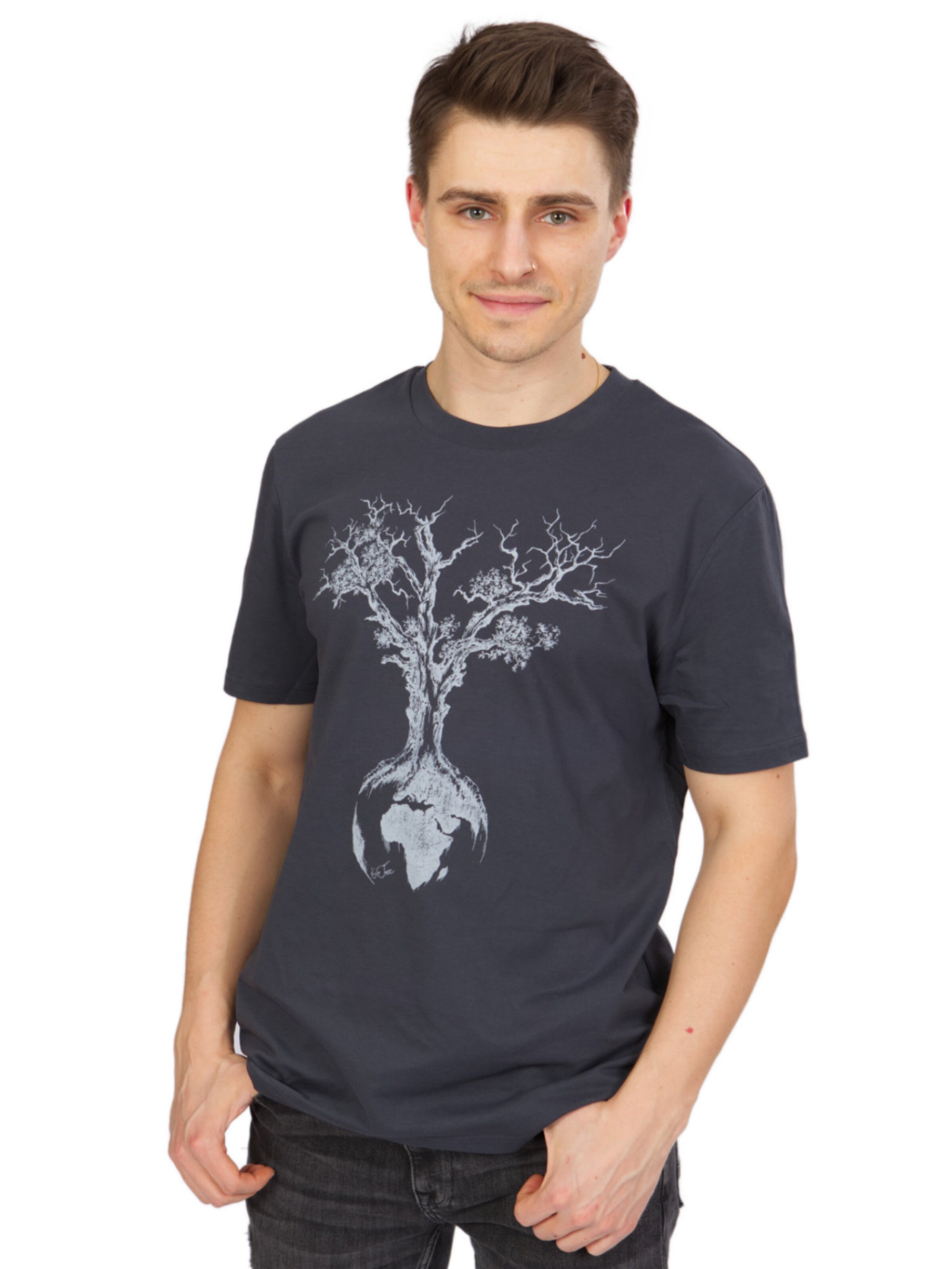 Life-Tree Shirt 'Weltenbaum' in Grey