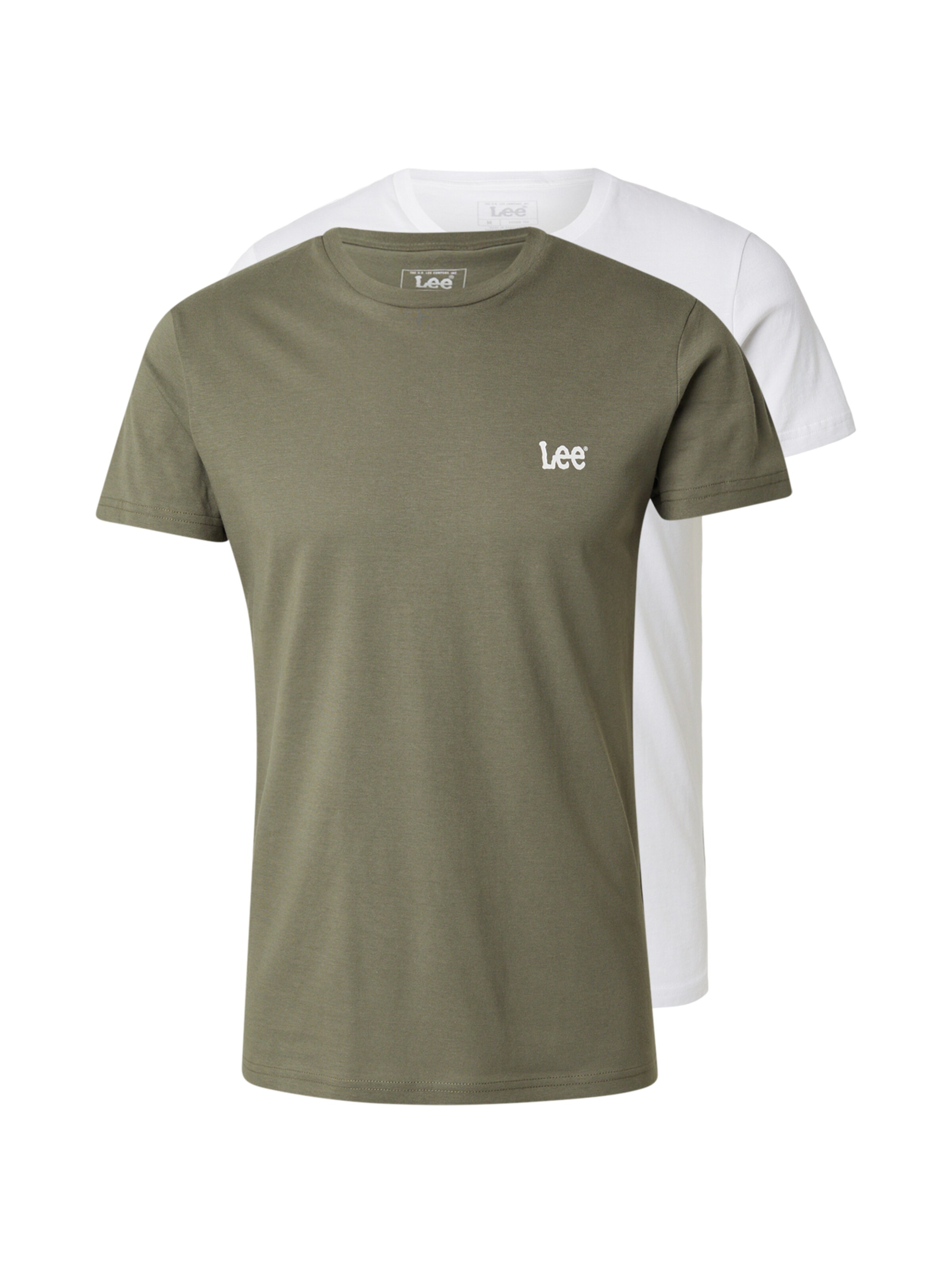 Lee T-Shirt in khaki / weiß, Produktansicht
