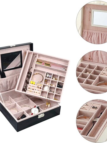 Boîte à bijoux '2-Tier Classic Jewelry Box S117 - Black' UNIQ Beauty en noir