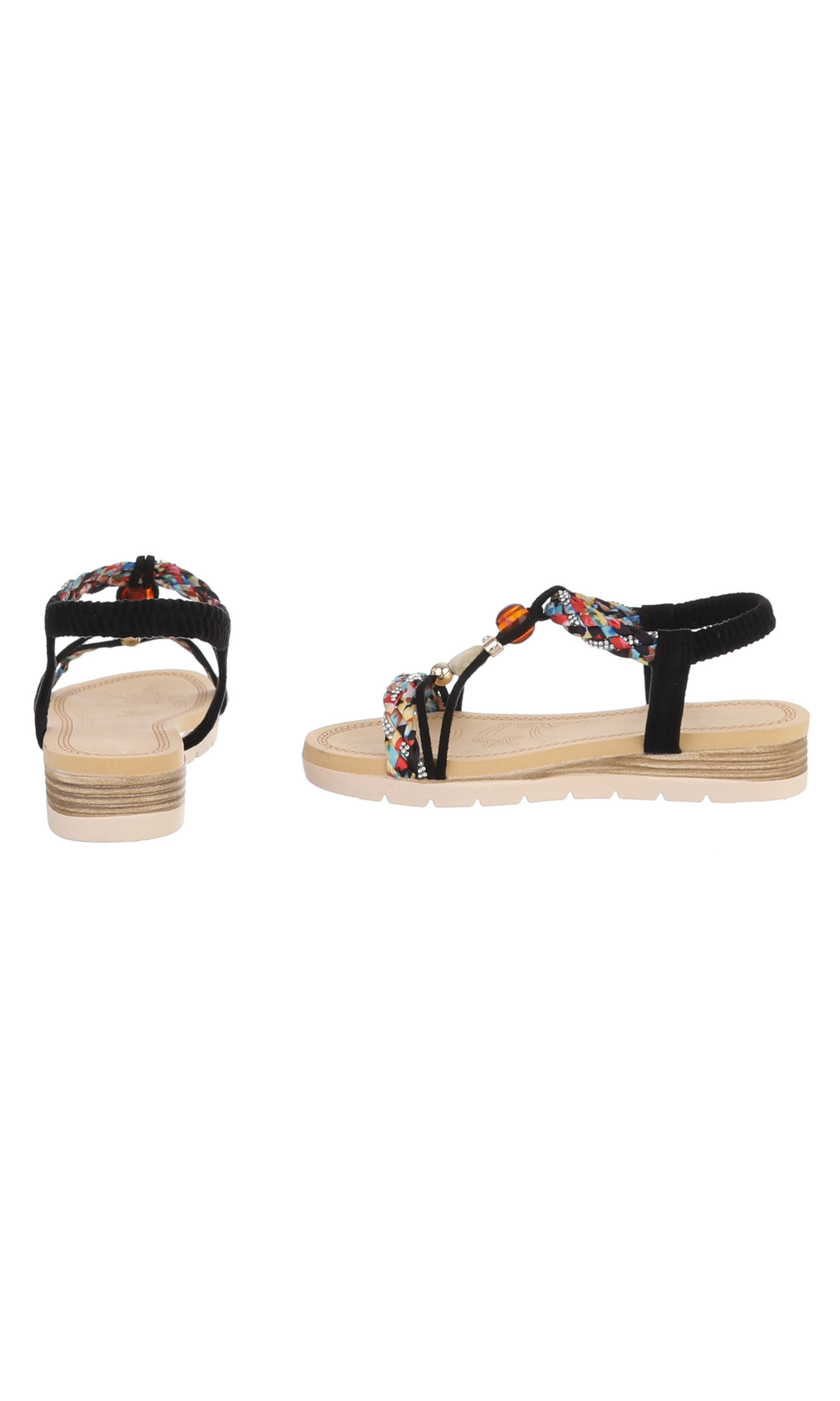 Ital-Design Strap Sandals in Black