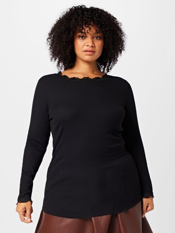 Fransa Curve Shirt in Black: front