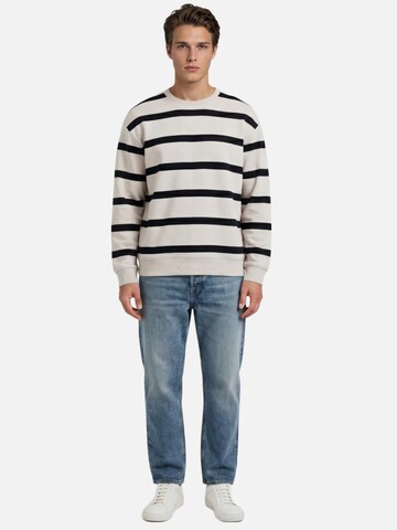 HEFTYKA Sweatshirt 'STRIPE CREW NECK SWEAT'‌ in Weiß