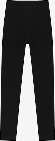 Pull&Bear Skinny Trousers in Black: front