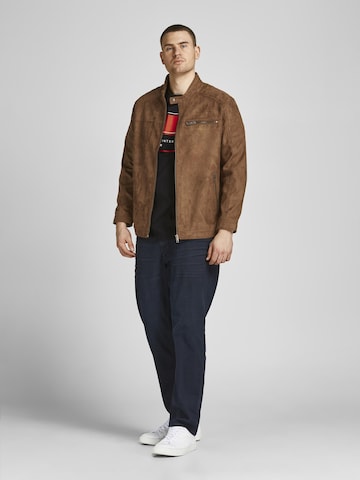 Jack & Jones Plus Between-Season Jacket 'Rocky' in Brown