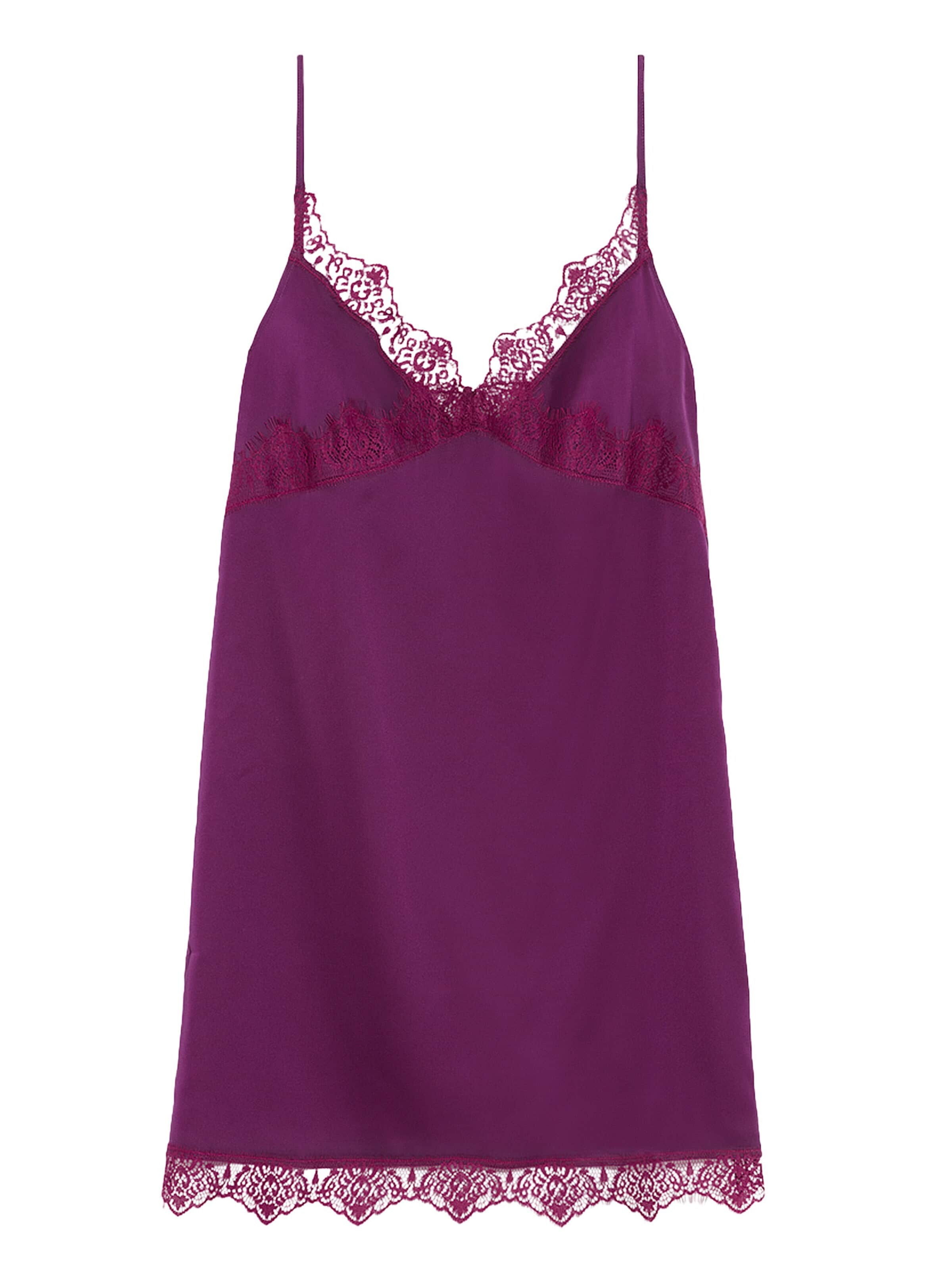 Simone Perele Negligé 'Satin secrets' in Lila: voorkant
