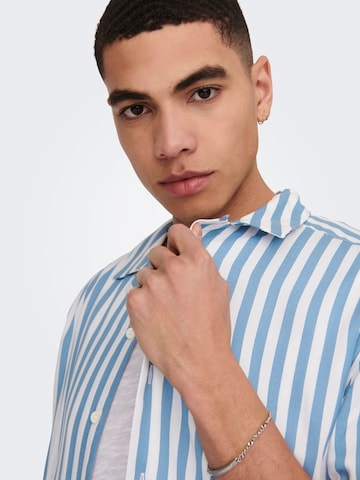 Only & Sons - Comfort Fit Camisa 'Wayne' em azul