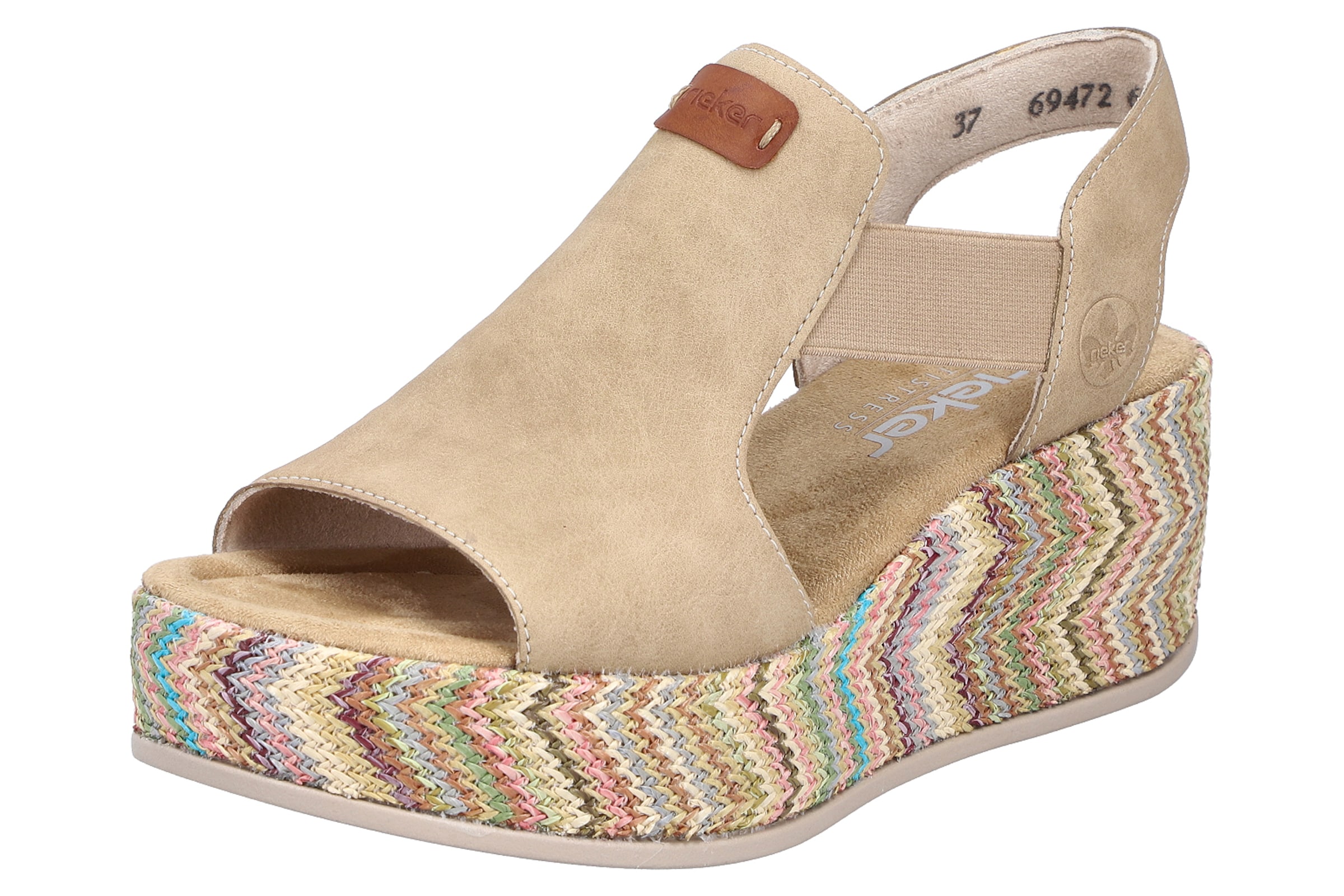 Rieker Keilsandaletten in Beige: Vorderseite