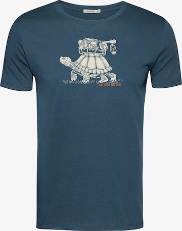 GREENBOMB Shirt ' Guide Turtle Walk ' in Blue: front