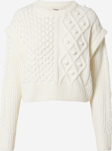 ABOUT YOU x Laura Giurcanu Sweater 'Melanie' in White: front