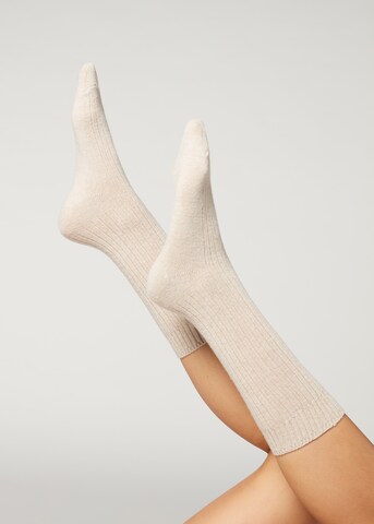 CALZEDONIA Socks in Beige: front