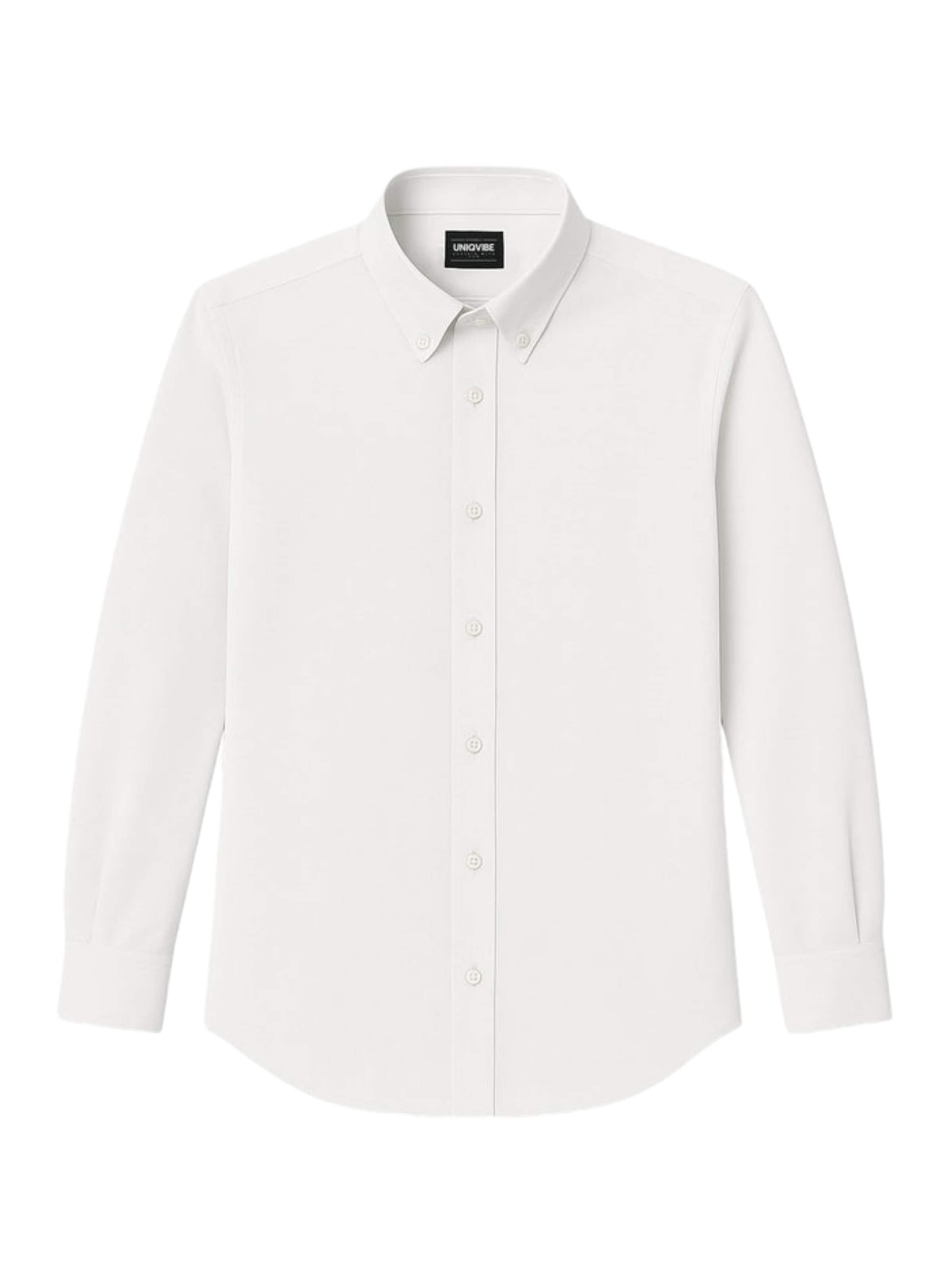 UNIQVIBE Slim fit Overhemd in Wit: voorkant