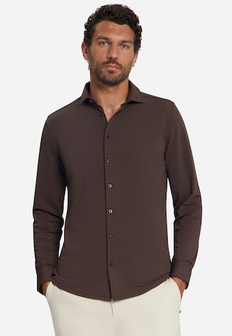 No Excess Regular Fit Hemd in Braun