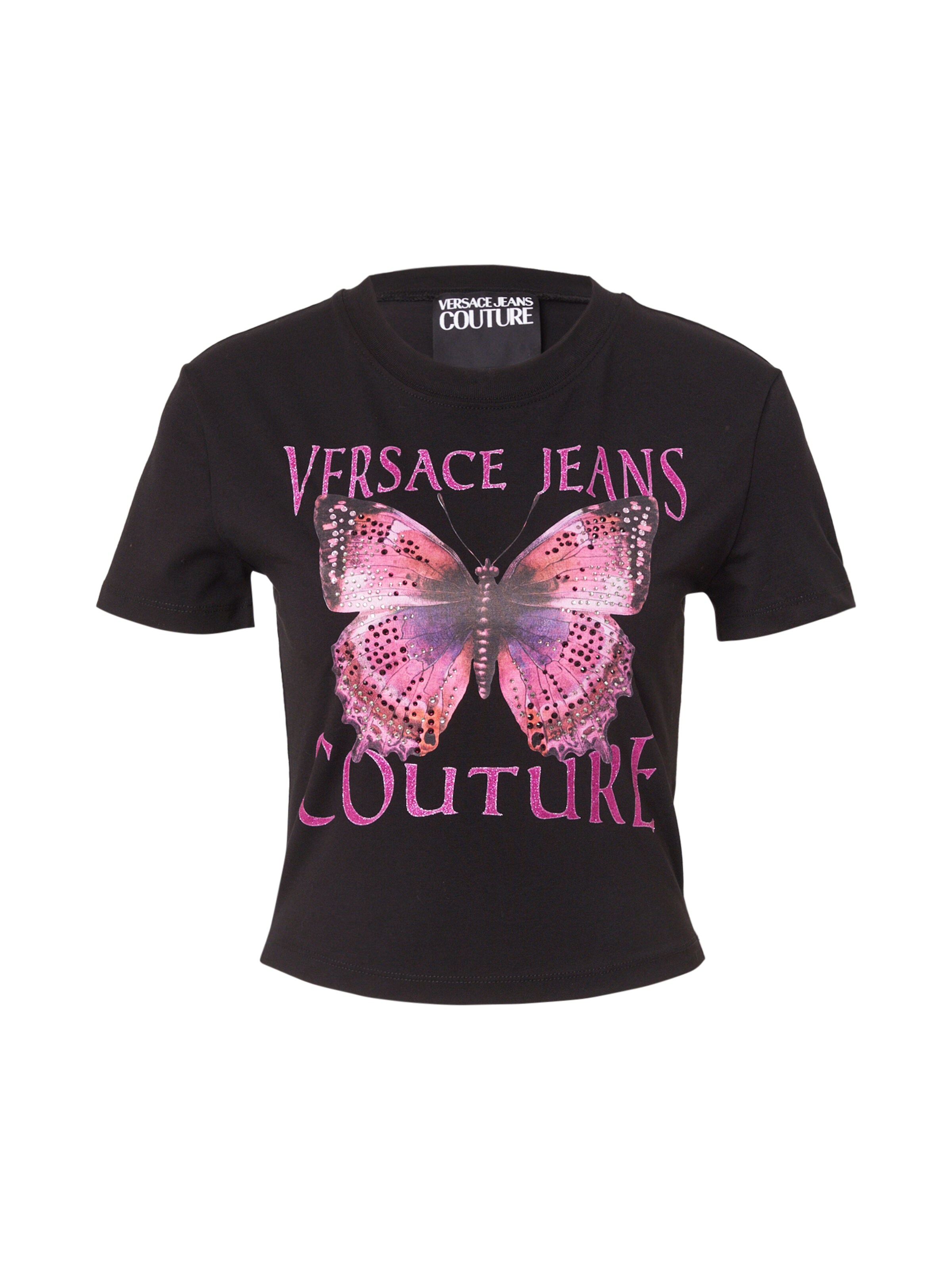 melns Versace Jeans Couture T-Krekls: no priekšpuses