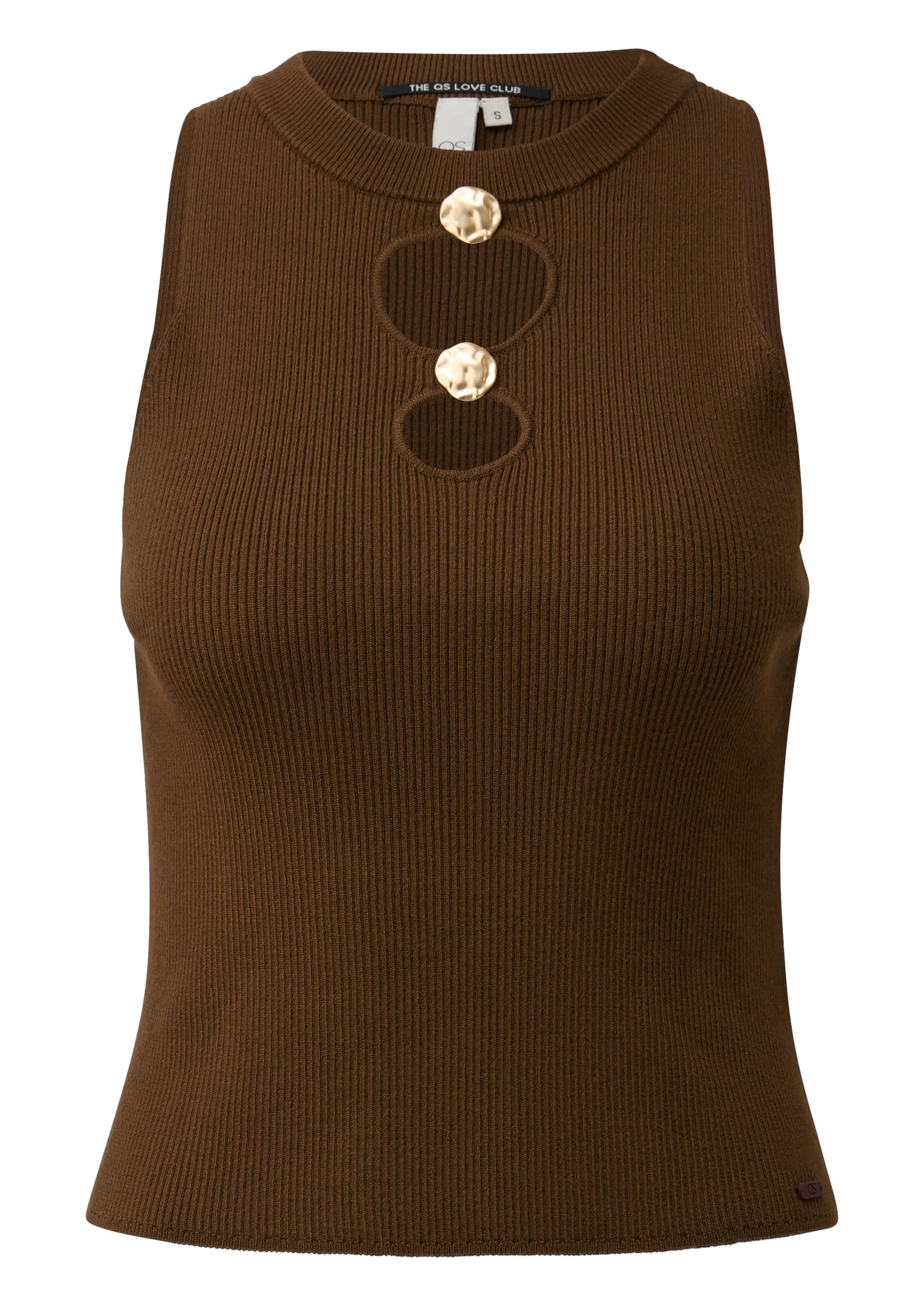 QS Stricktop in Braun: Vorderseite