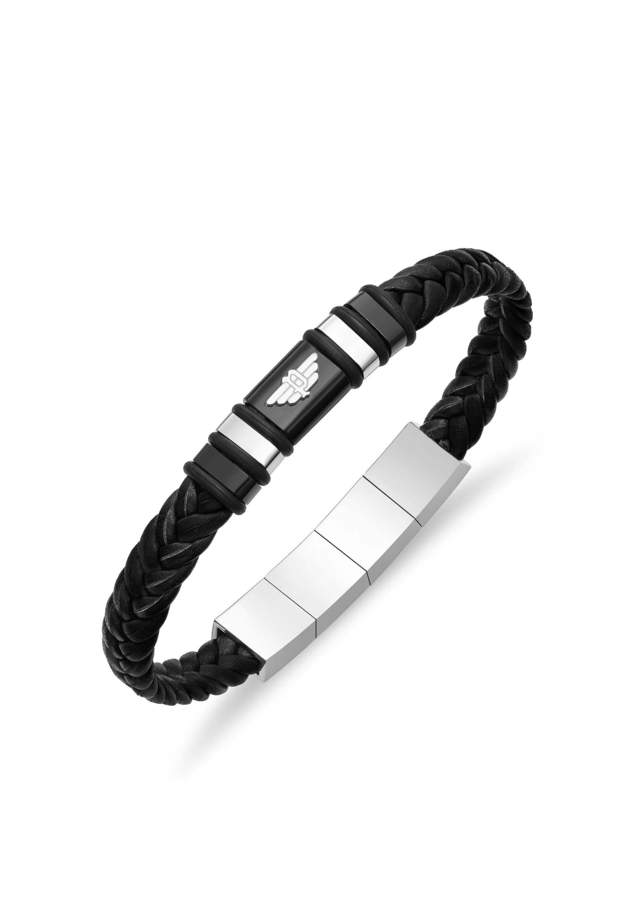 POLICE - Pulseira 'Wavebreaker' em preto: frente