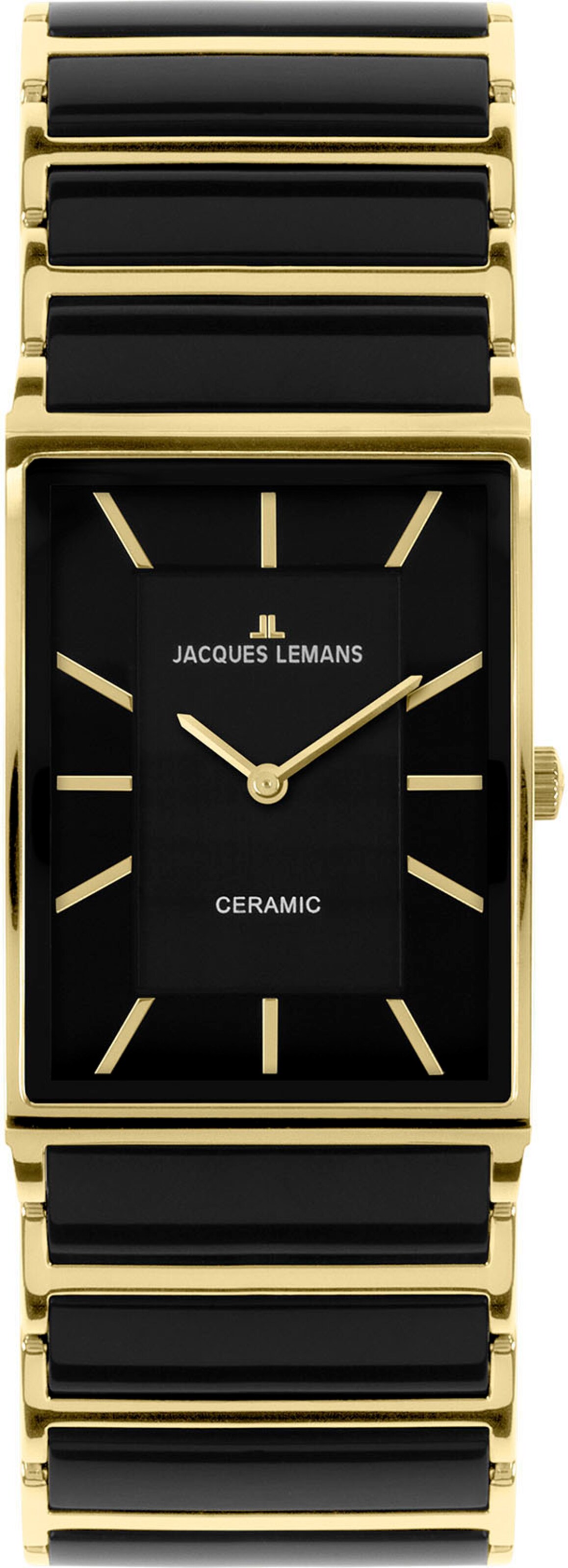 Jacques Lemans Analoguhr in Schwarz: Vorderseite