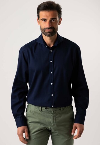 Black Label Shirt Regular fit Zakelijk overhemd 'DENIM' in Blauw: voorkant