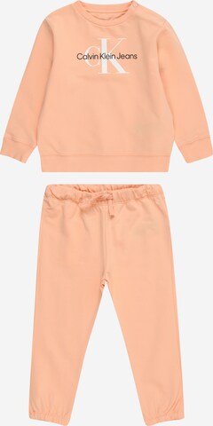 Calvin Klein Jeans Joggingpak in Oranje: voorkant