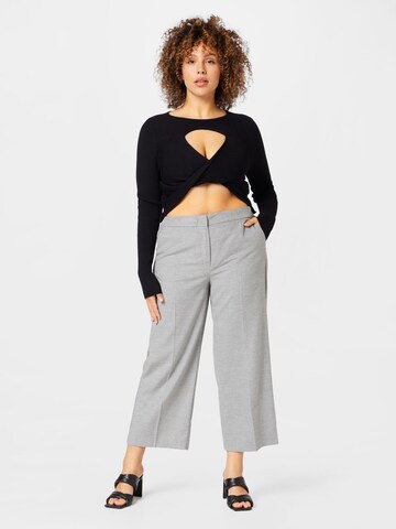 SAMOON Regular Trousers with creases 'Lotta' in Grey