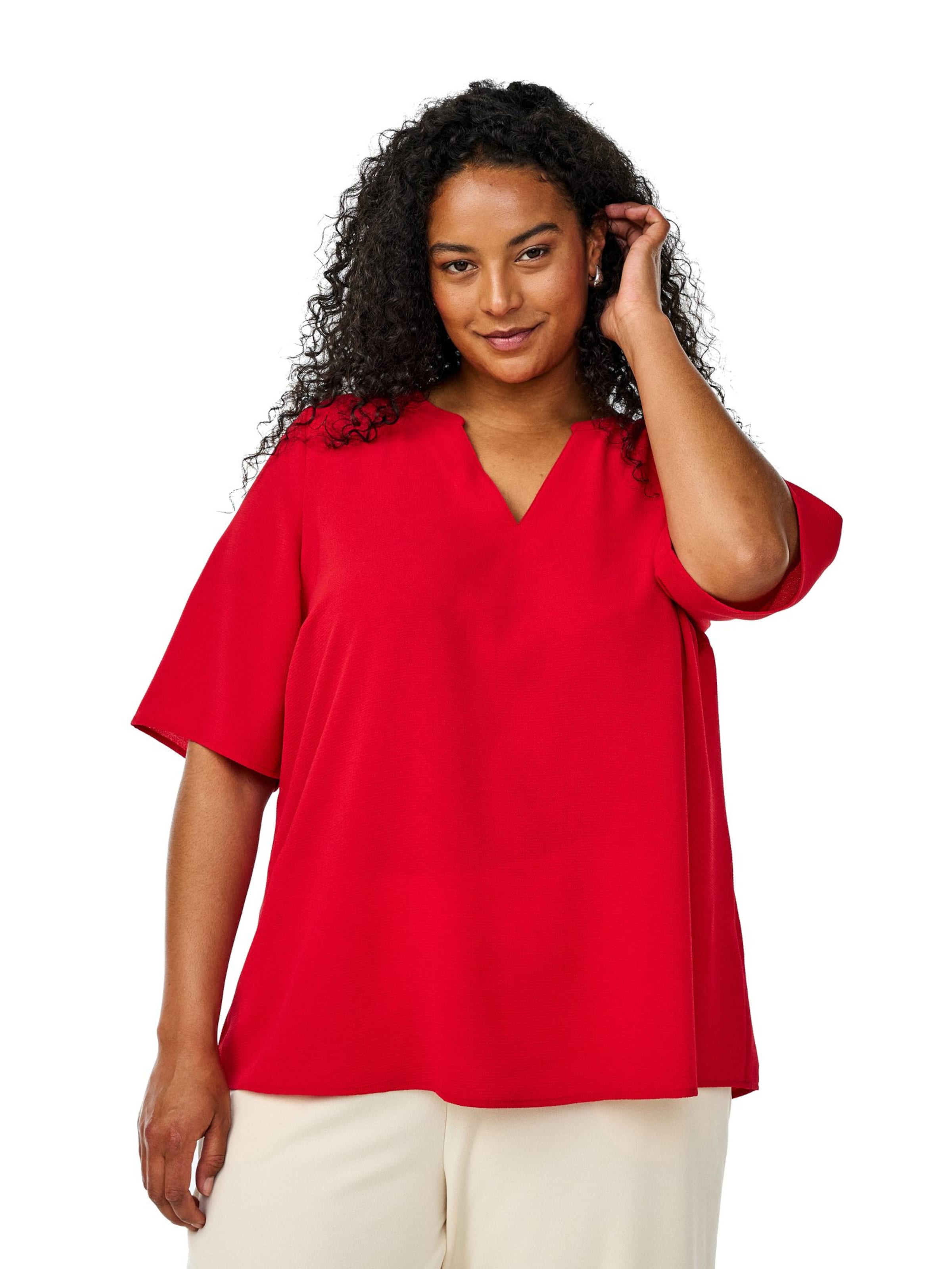 Zizzi Pluus 'VANNI', värv punane: eest vaates