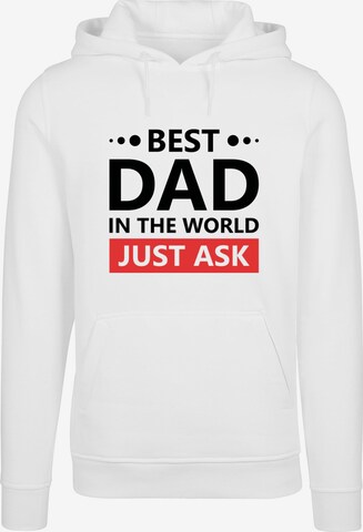 Merchcode Sweatshirt 'Fathers Day - Best dad, just ask' in White: front