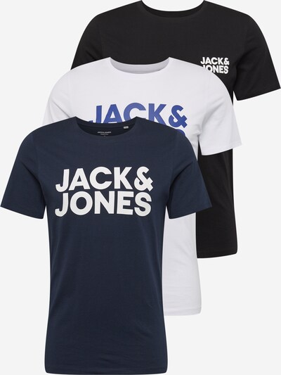 JACK & JONES T-Shirt en marine / gentiane / noir / blanc, Vue avec produit