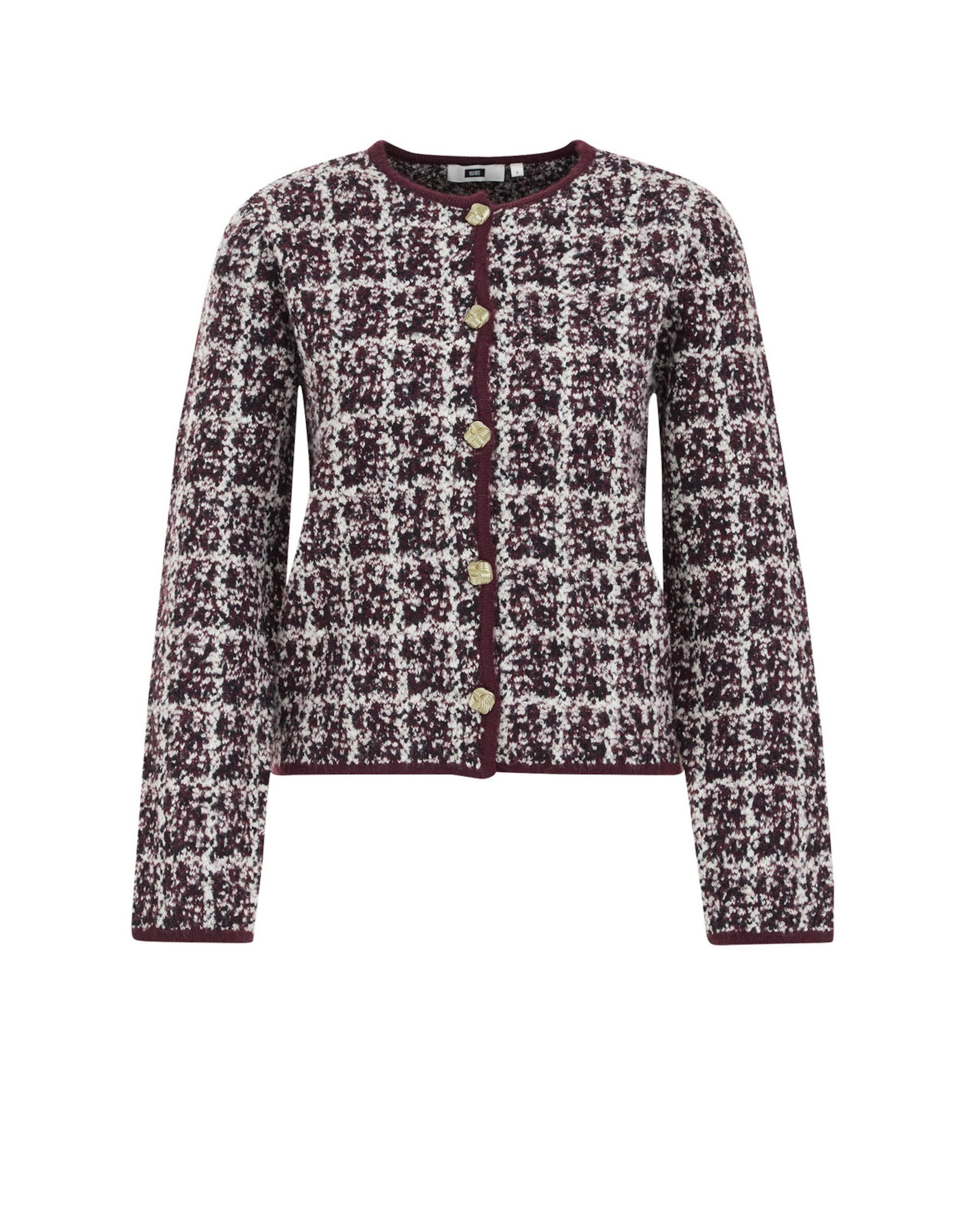 WE Fashion Kofta i vinröd / vit, Produktvy