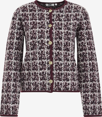 Kardiganas iš WE Fashion, spalva – vyno raudona spalva / balta, Prekių apžvalga