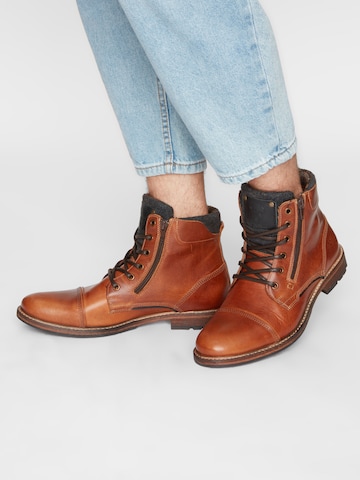 BULLBOXER Lace-Up Boots in Brown: front