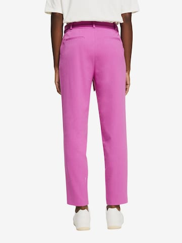 ESPRIT Tapered Bandplooibroek in Roze