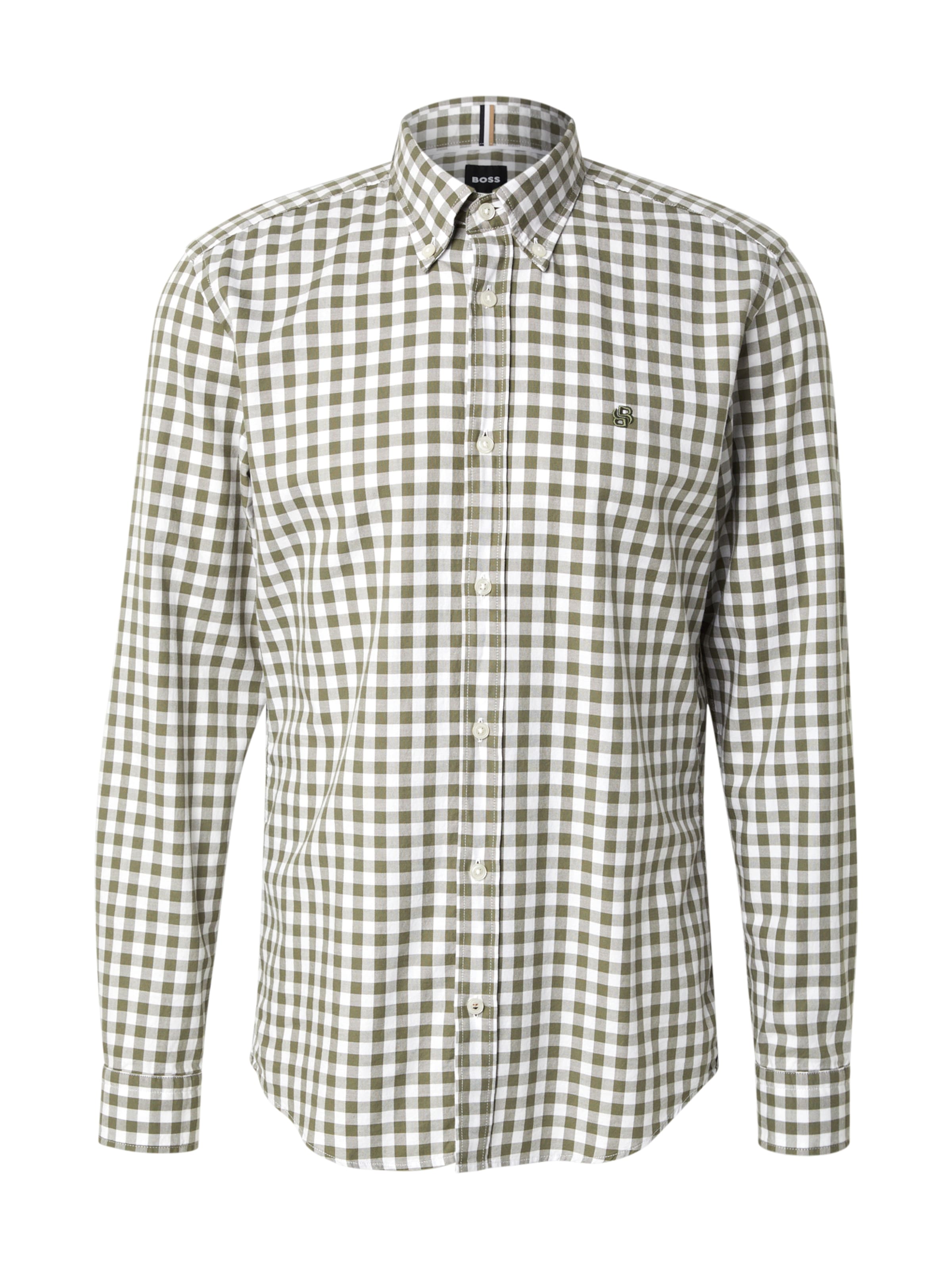 BOSS Regular fit Button Up Shirt 'ROAN' in Green: front