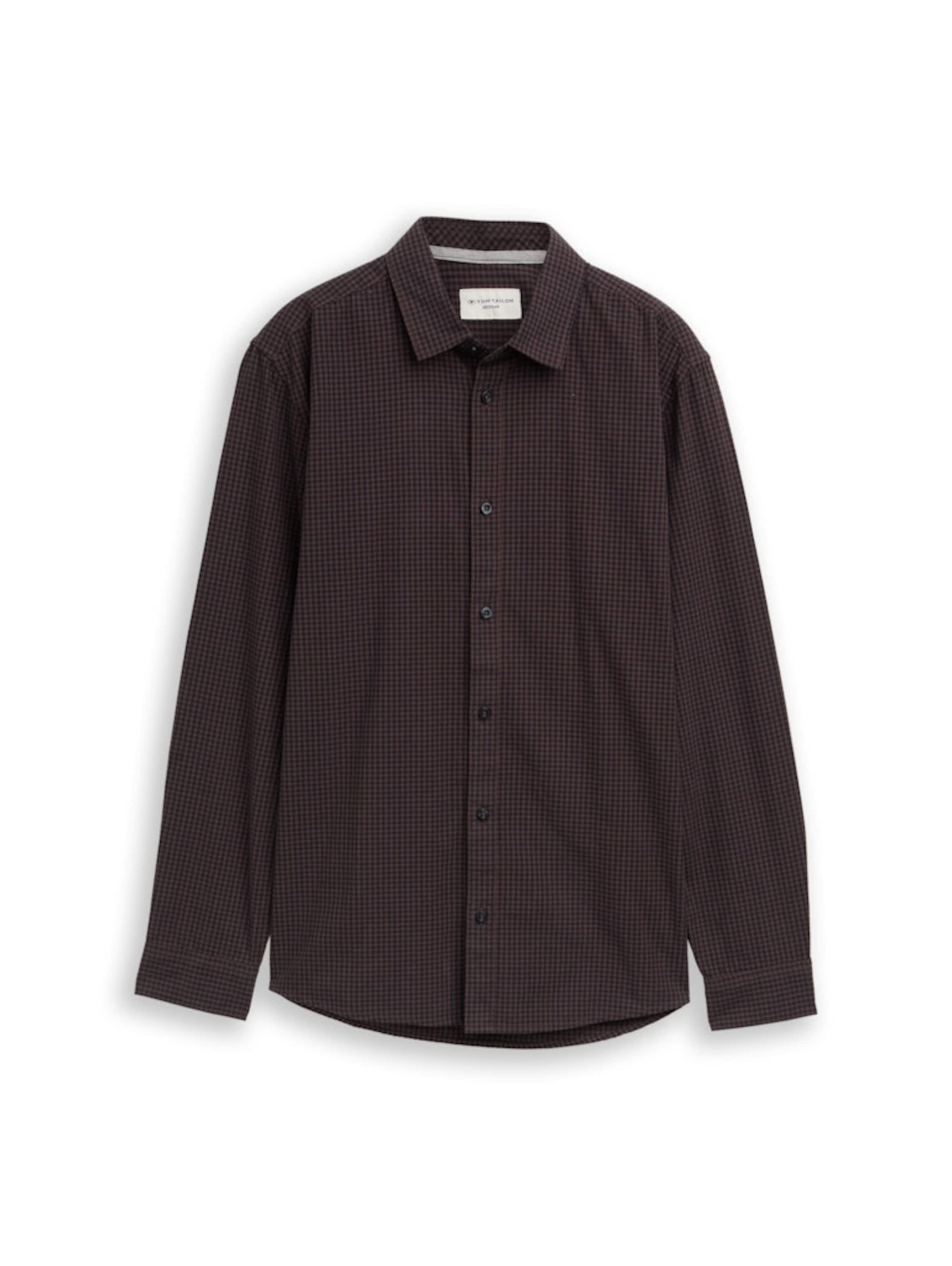TOM TAILOR Regular fit Button Up Shirt in Brown: front
