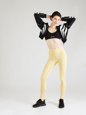 ADIDAS PERFORMANCE - Skinny Pantalón deportivo 'OPTIME' en amarillo