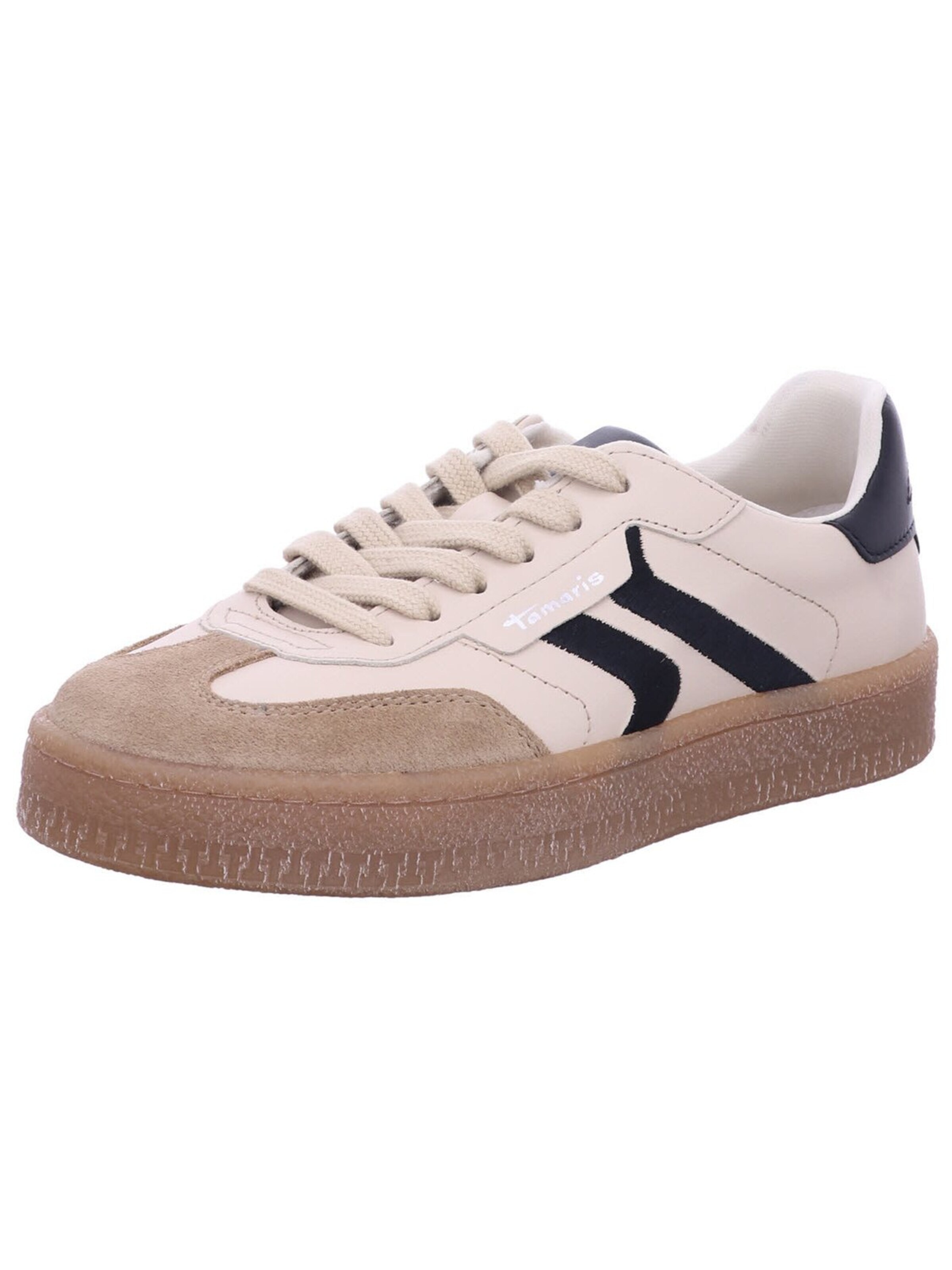 Tamaris - Calzado deportivo con cordones 'Sneaker Damen 1-23723-44 402 Echtleder in beige' en beige: frente