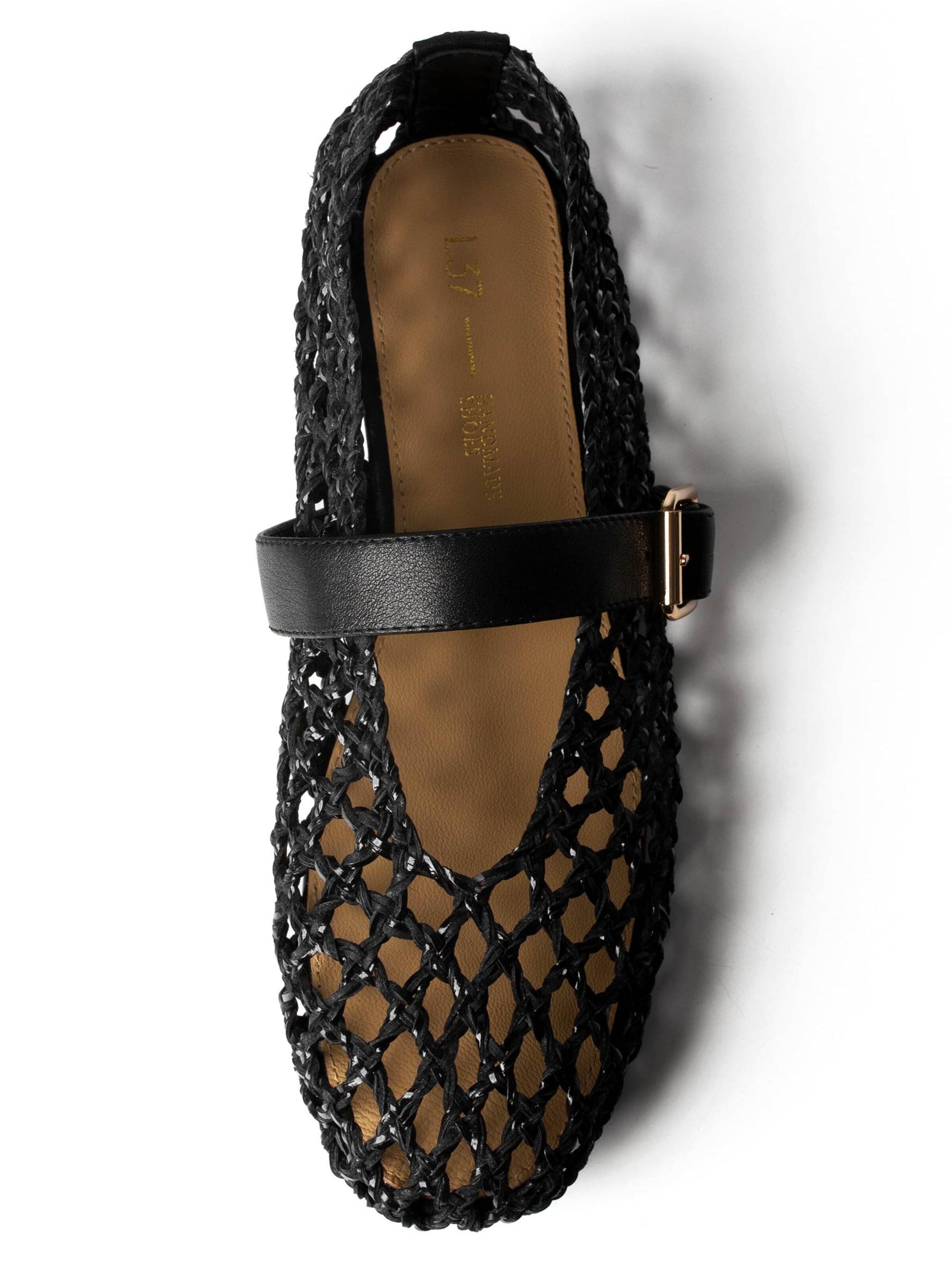 L37 HANDMADE SHOES - Sabrina com tiras 'FOREVER ON A SUNDAY' em preto