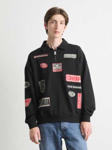 HUGO Суичър 'Danwyll' в черно: отпред