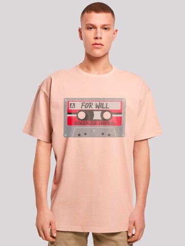 F4NT4STIC Shirt 'Stranger Things Cassette For Will Netflix TV Series' in Orange: front