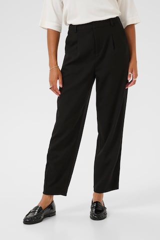 Kaffe Loose fit Pleat-front trousers 'KAMerle' in Black: front